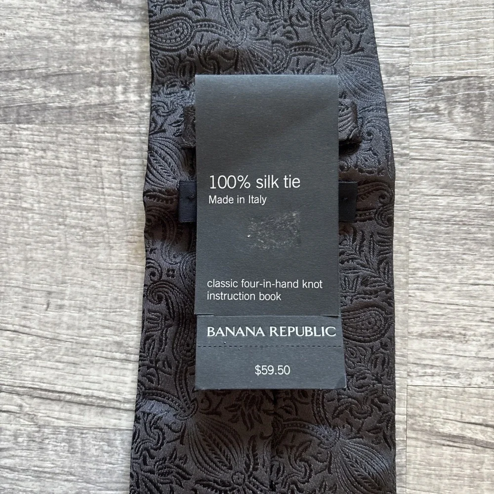 Banana Republic Black Jacquard Silk Tie